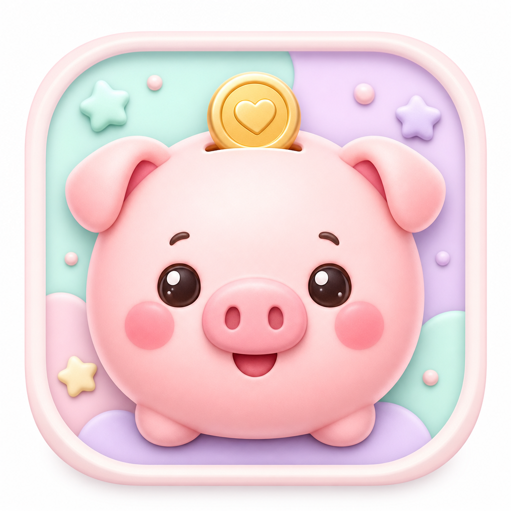 Cerdito hucha, icono de la app de ahorro